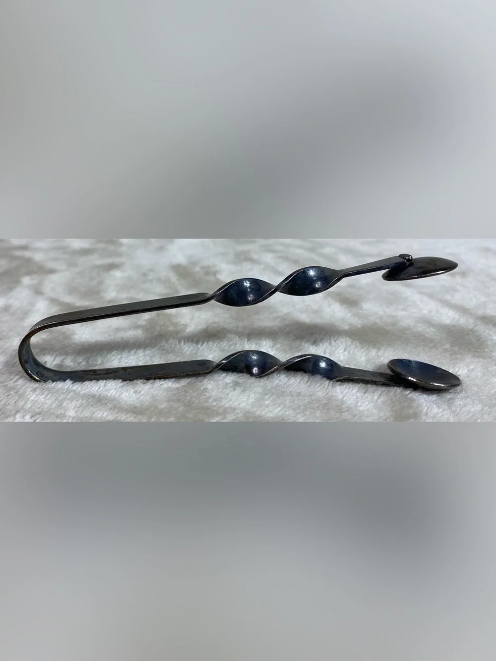Antique Sterling Silver Sugar Tongs Twist Twisted Handle